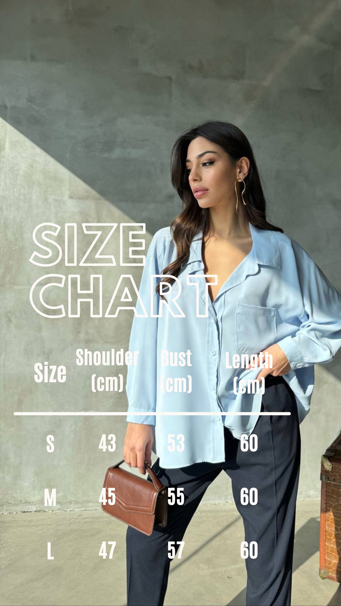 Oversize light baby blue shirt