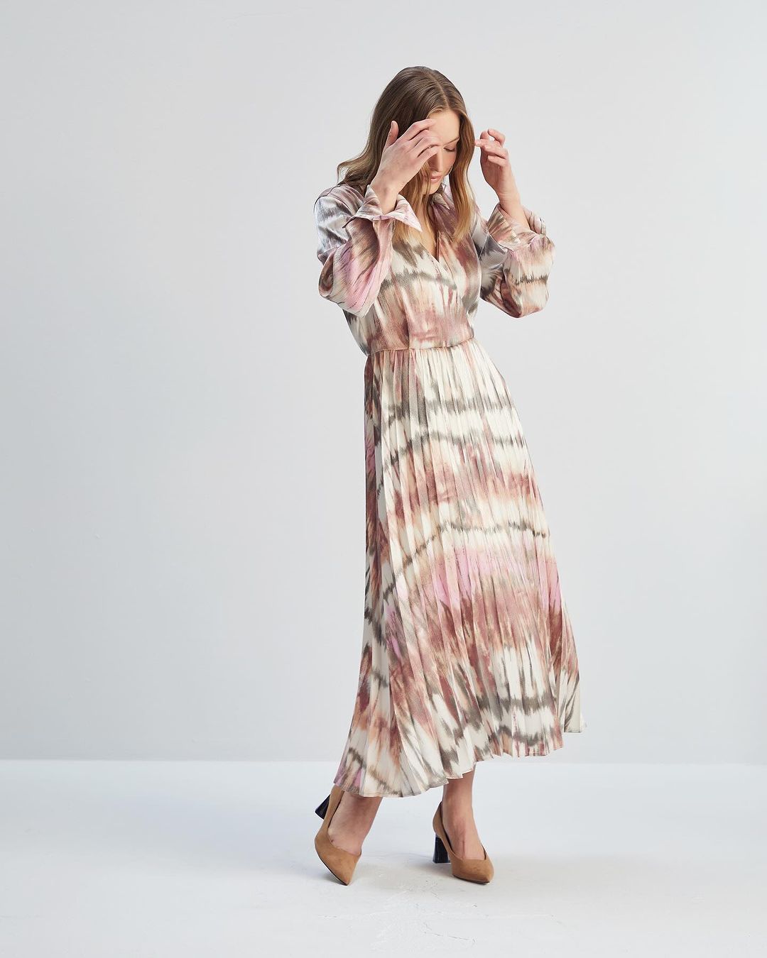 Wrap printed midi maxi dress