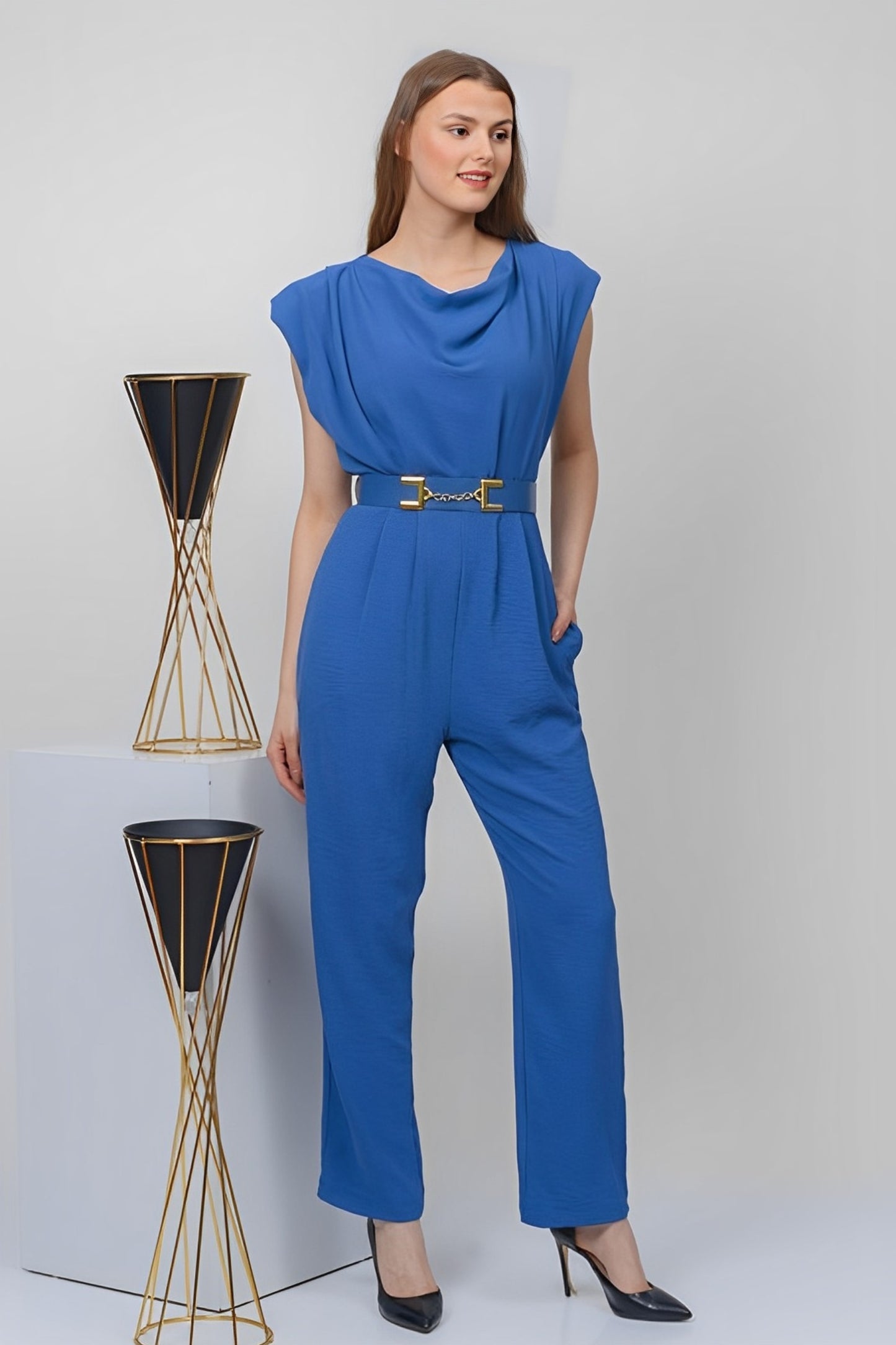 Sleeves comfort Jumpsuit - Navi