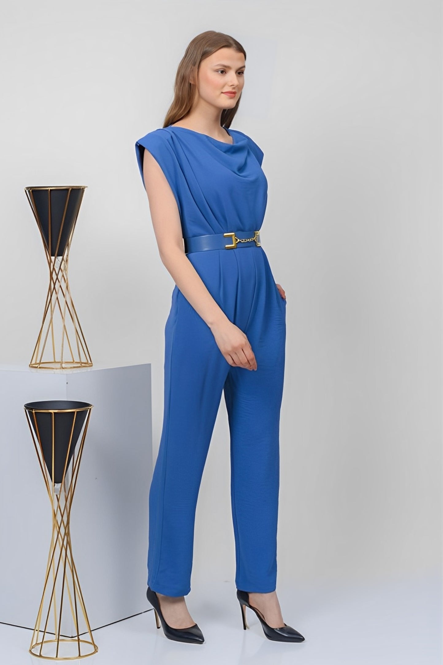 Sleeves comfort Jumpsuit - Navi