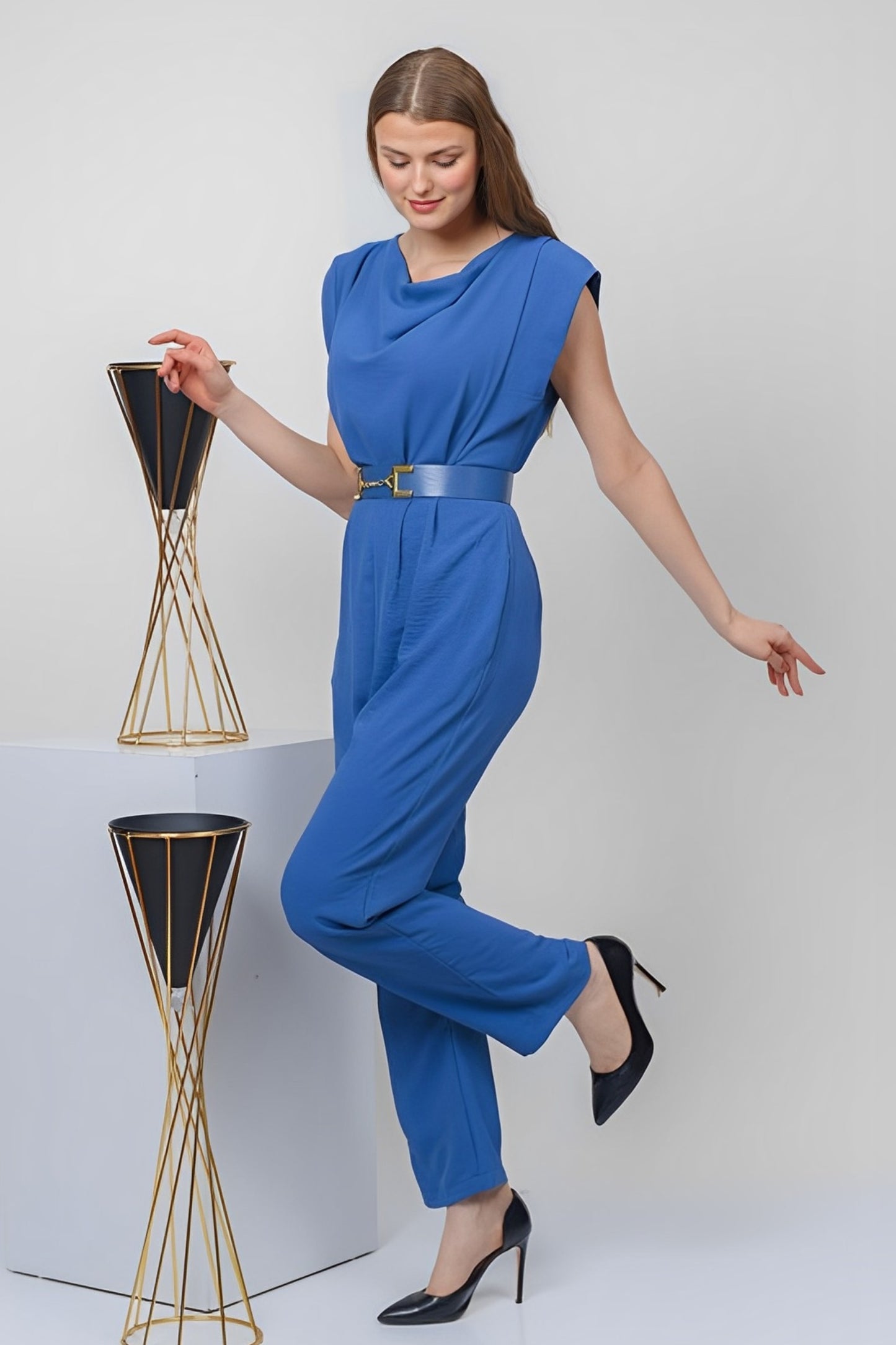 Sleeves comfort Jumpsuit - Navi