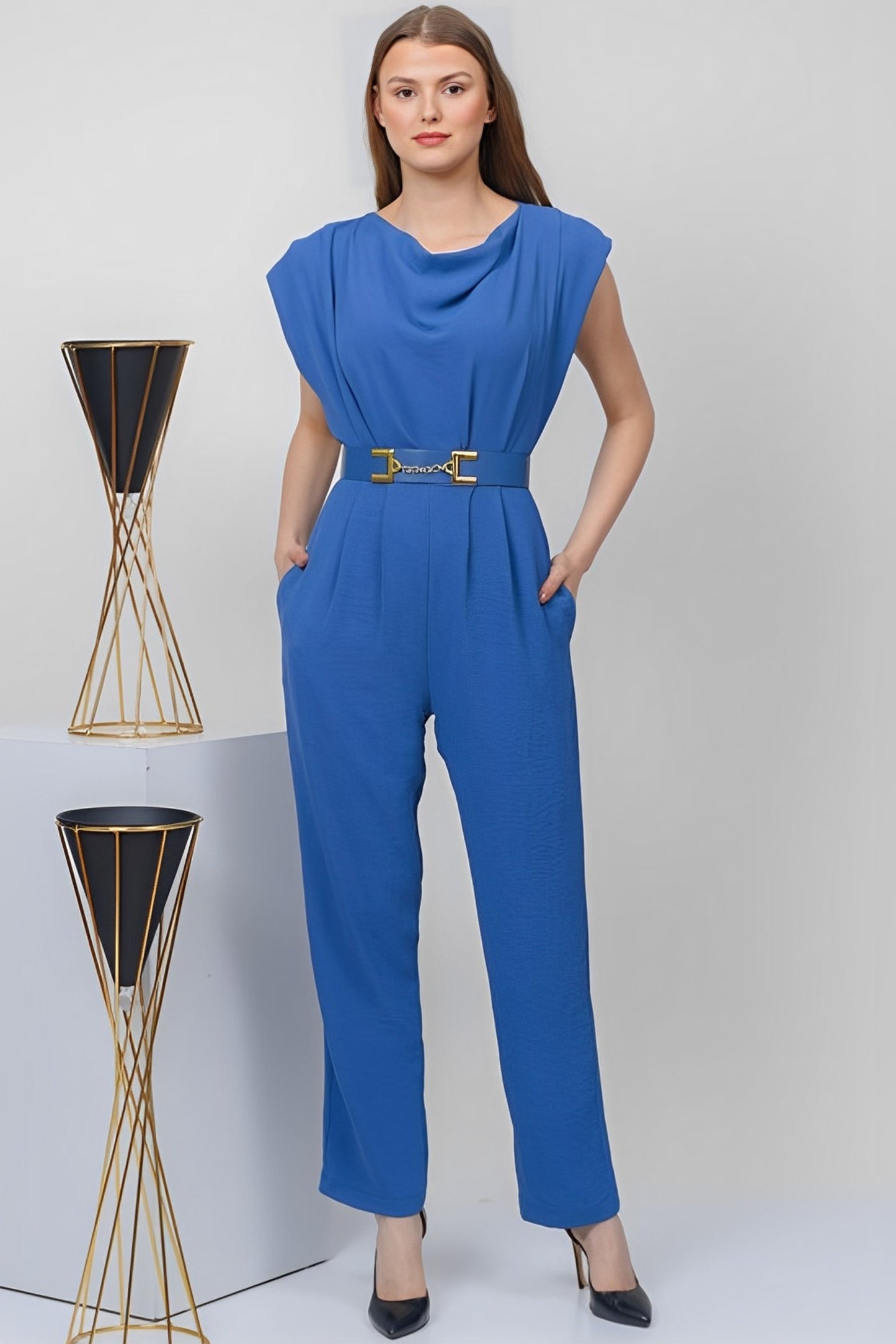 Sleeves comfort Jumpsuit - Navi