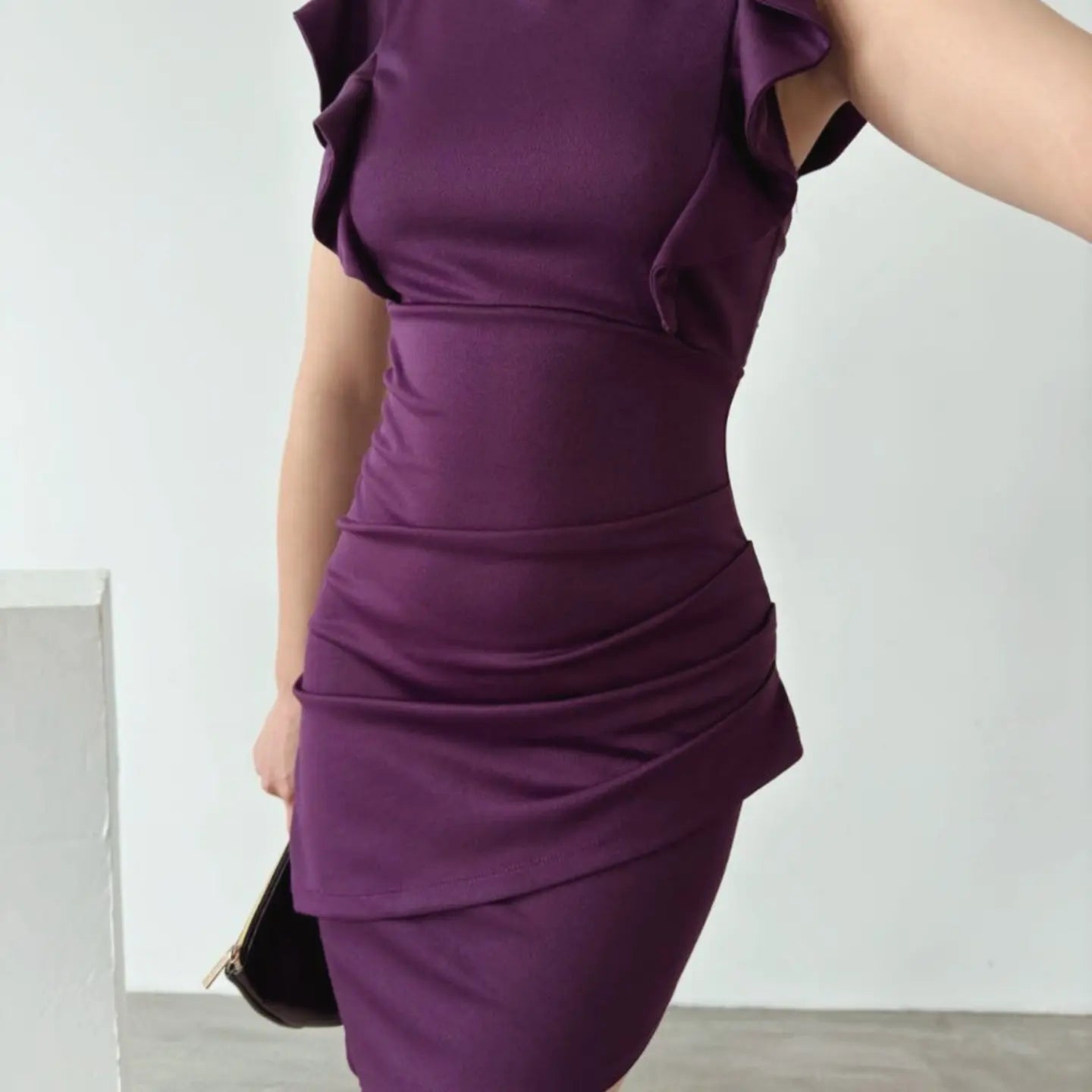 Bodycon backless mini dress - Deep Purple