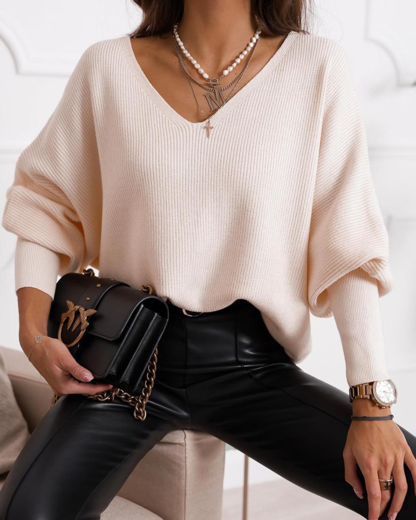 V neck oversize pullover