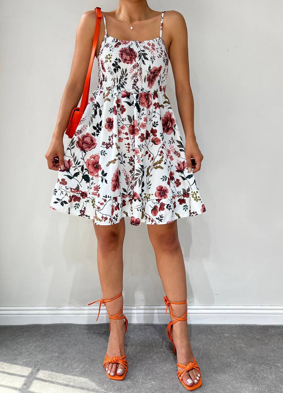 Flower print summer dress