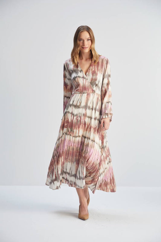 Wrap printed midi maxi dress