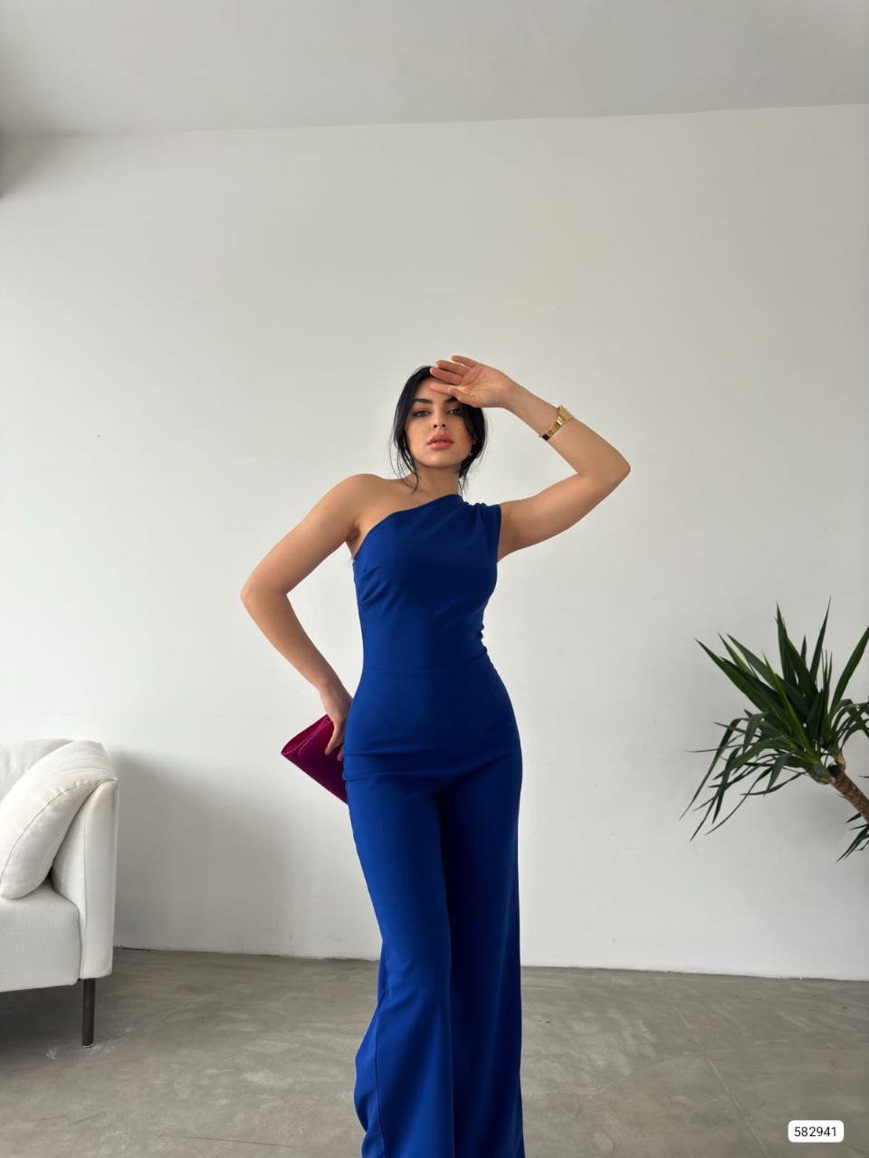 Off shoulder wide leg jumpsuit - Navy