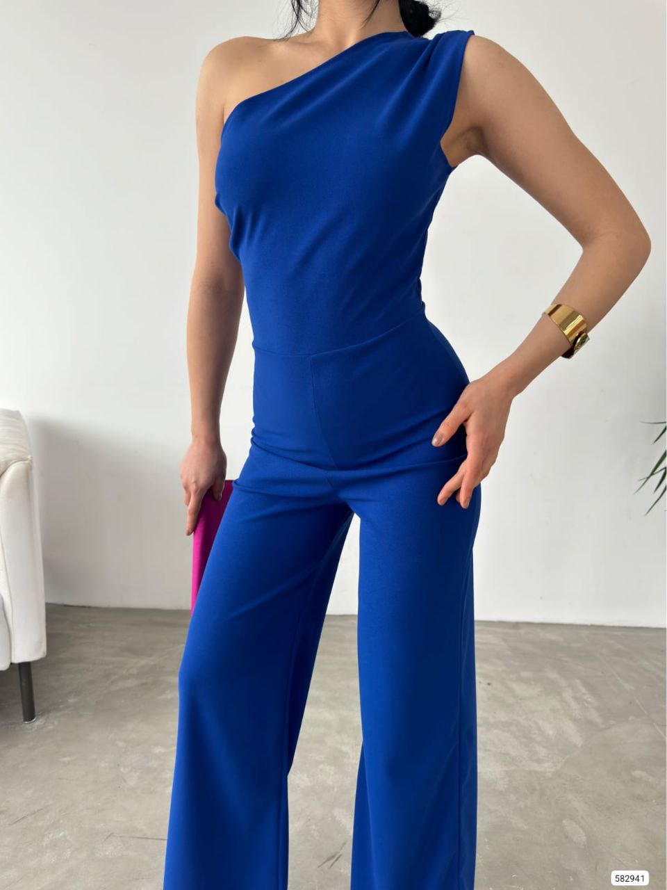 Off shoulder wide leg jumpsuit - Navy