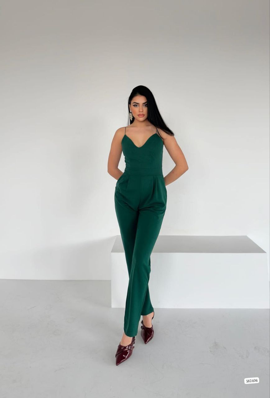 Straps regular fit jumpsuit - Green