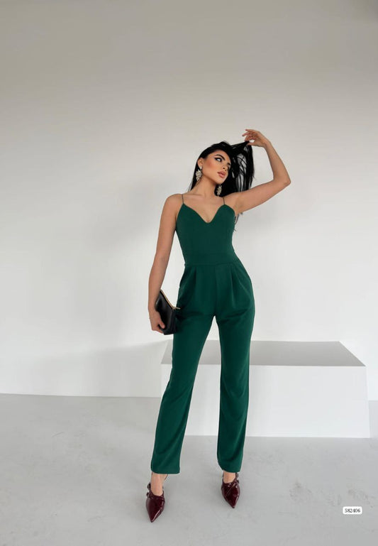 Straps regular fit jumpsuit - Green