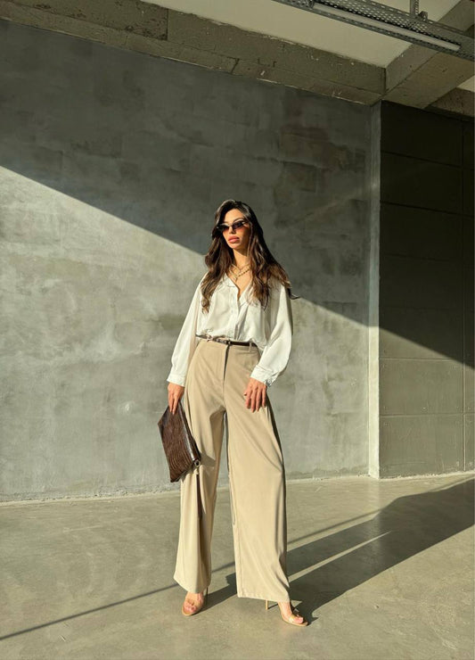 Side pocket wide leg pants