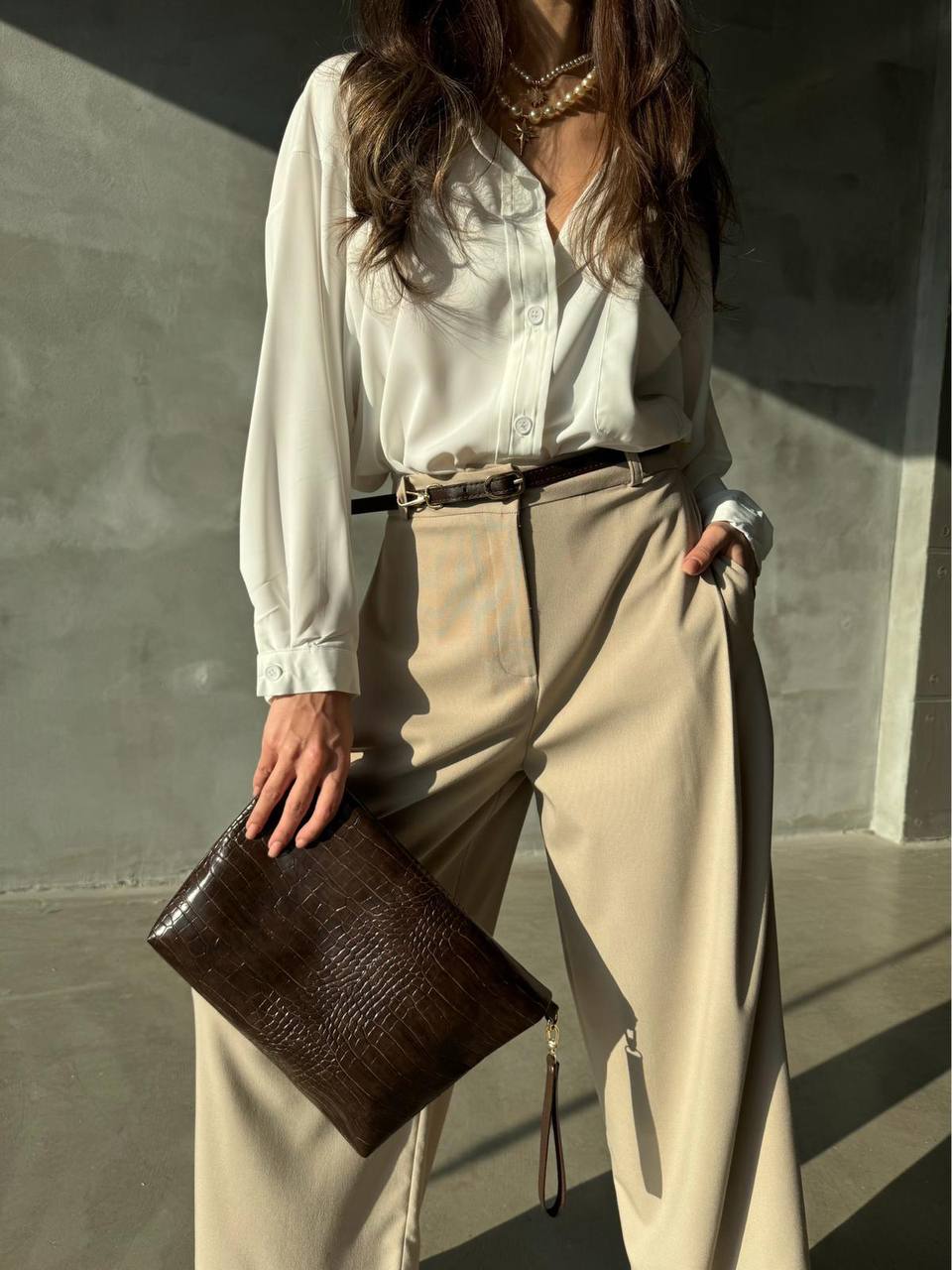 Side pocket wide leg pants