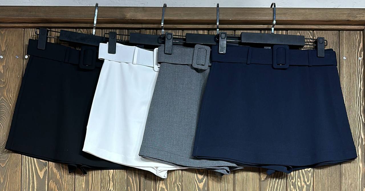 Linen grey mini skorts