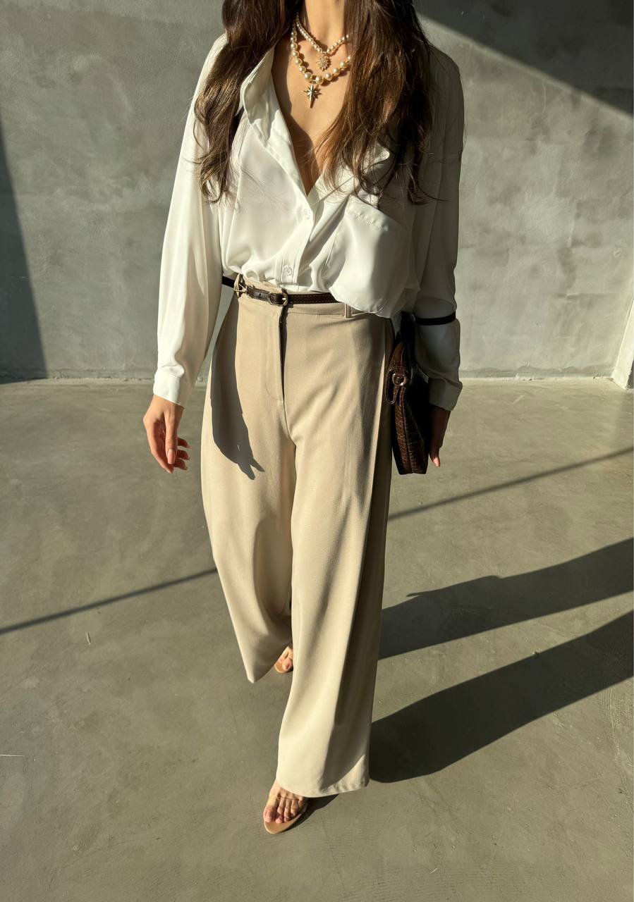 Side pocket wide leg pants