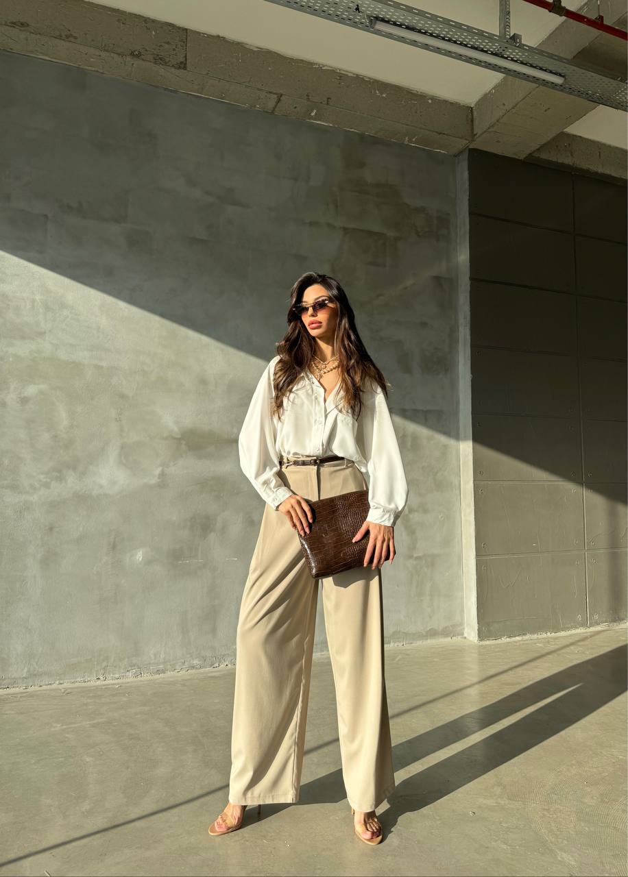 Side pocket wide leg pants