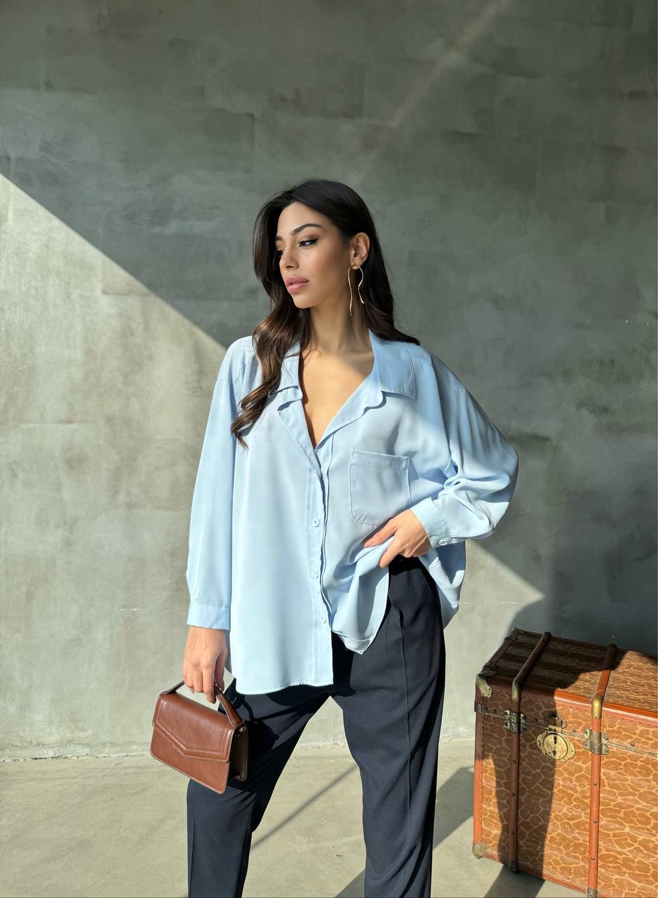 Oversize light baby blue shirt