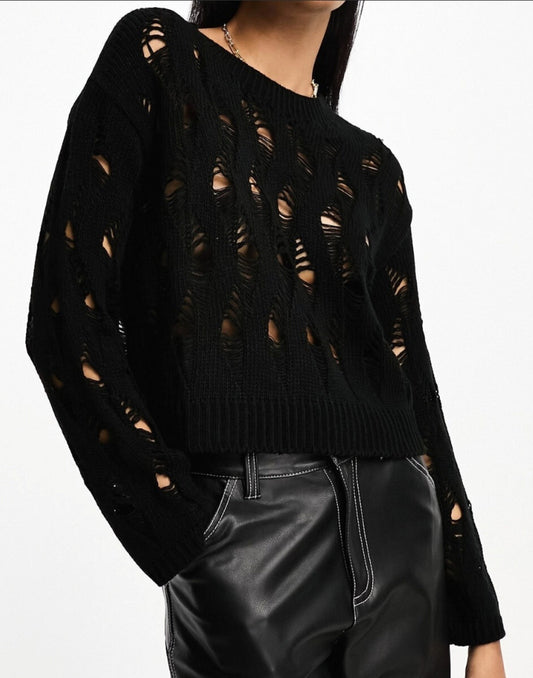 Turkish ripped cropped pullover