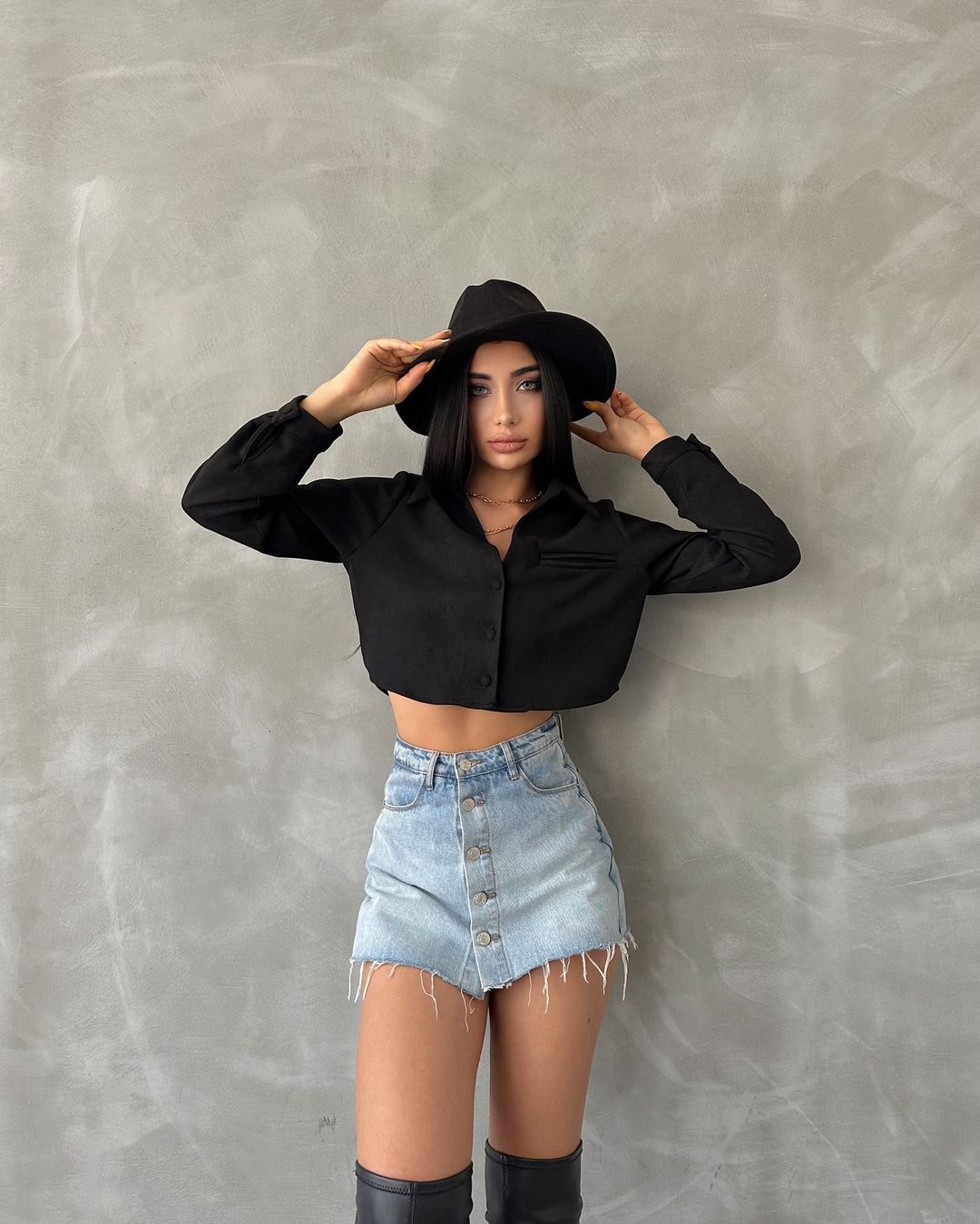 Suede cropped jacket