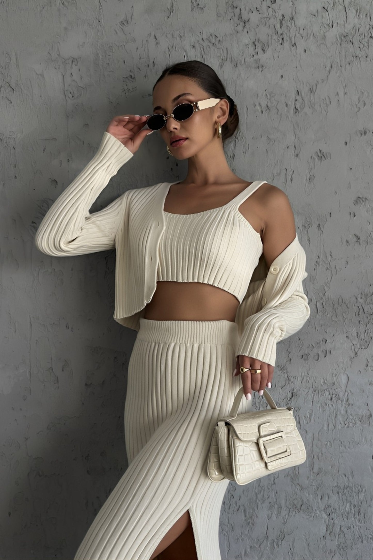 Knitted Three pieces Daring set